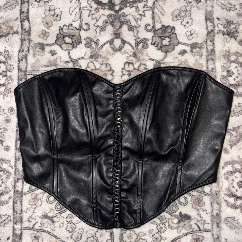 PacSun Black Faux Leather Corset